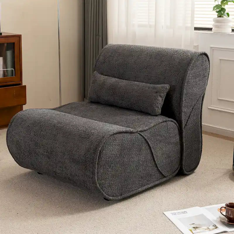 Fauteuil inclinable en tissu intemporel Amelia avec design ergonomique et coussins assortis