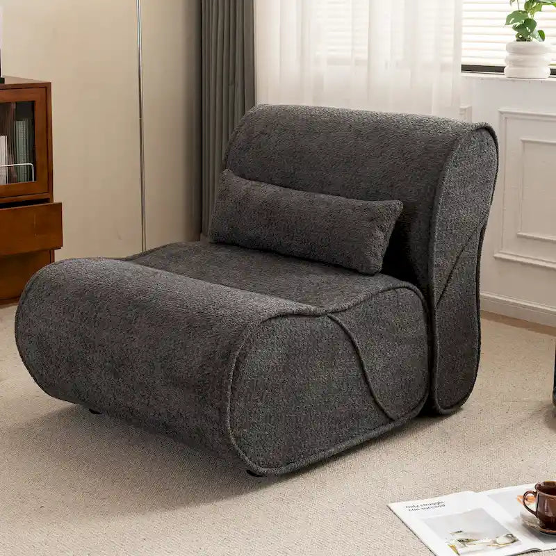 Fauteuil inclinable en tissu intemporel Amelia avec design ergonomique et coussins assortis