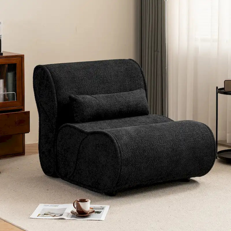 Fauteuil inclinable en tissu intemporel Amelia avec design ergonomique et coussins assortis