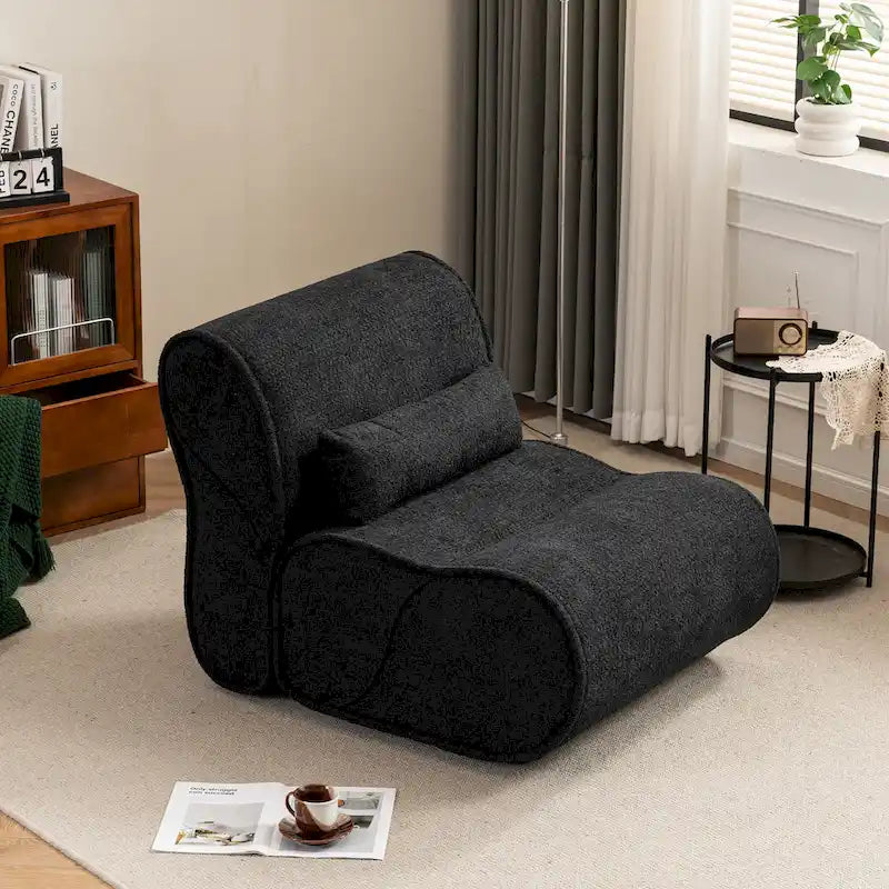 Fauteuil inclinable en tissu intemporel Amelia avec design ergonomique et coussins assortis