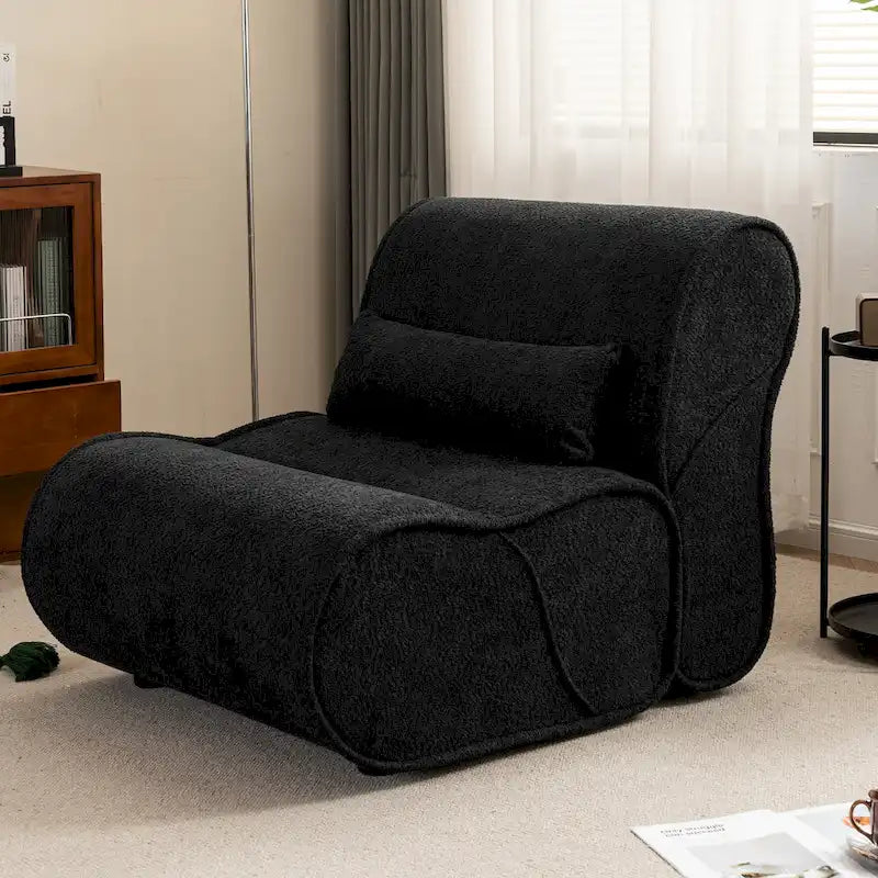 Fauteuil inclinable en tissu intemporel Amelia avec design ergonomique et coussins assortis