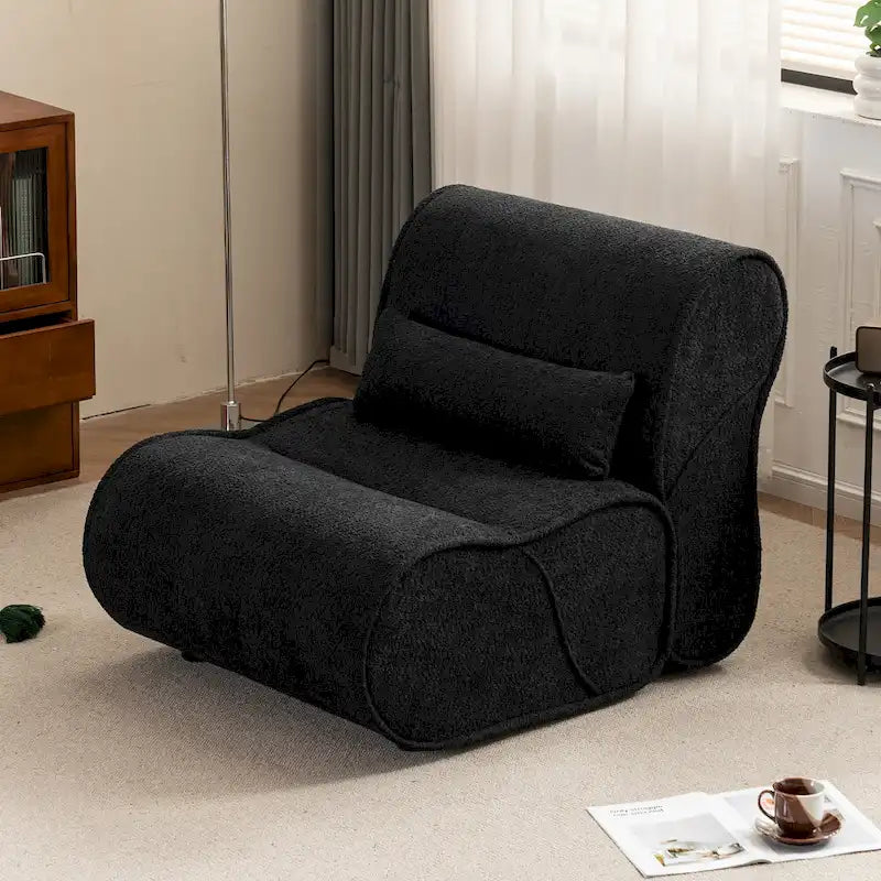 Fauteuil inclinable en tissu intemporel Amelia avec design ergonomique et coussins assortis