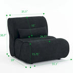 Fauteuil inclinable en tissu intemporel Amelia avec design ergonomique et coussins assortis