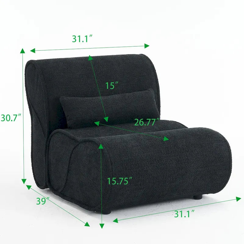 Fauteuil inclinable en tissu intemporel Amelia avec design ergonomique et coussins assortis