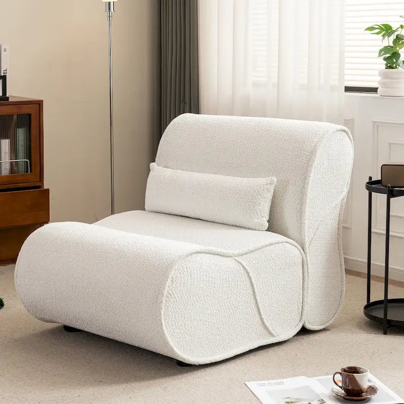 Fauteuil inclinable en tissu intemporel Amelia avec design ergonomique et coussins assortis