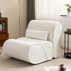Fauteuil inclinable en tissu intemporel Amelia avec design ergonomique et coussins assortis