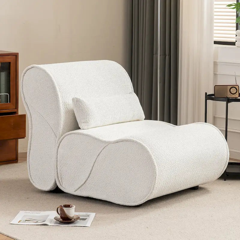Fauteuil inclinable en tissu intemporel Amelia avec design ergonomique et coussins assortis