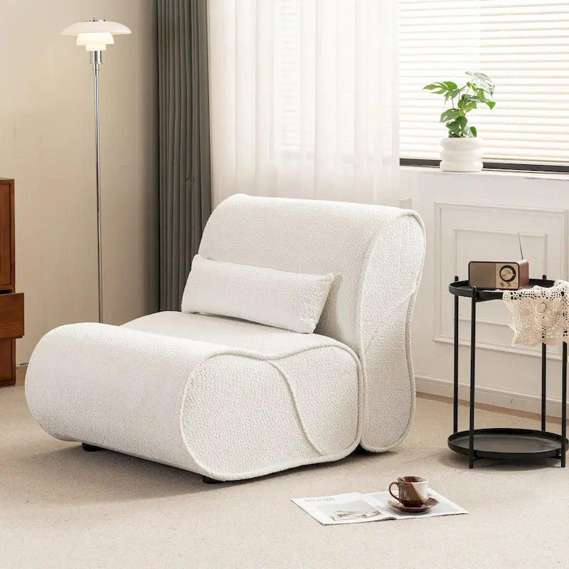 Fauteuil inclinable en tissu intemporel Amelia avec design ergonomique et coussins assortis