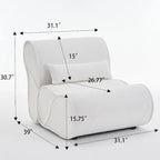 Fauteuil inclinable en tissu intemporel Amelia avec design ergonomique et coussins assortis