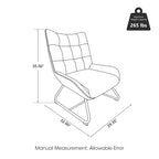 Fauteuil d'appoint dossier à oreilles en similicuir de 35,5 po avec pieds en métal