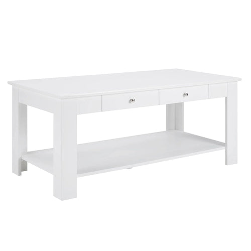 Table basse à 2 tiroirs avec étagère