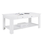 Table basse à 2 tiroirs avec étagère