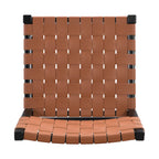 Tabourets de bar en cuir PU, chaises hautes avec dossier tressé et cadre en bois d'hévéa, noir marron (lot de 2)