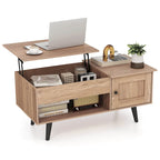 Table basse relevable avec rangement et compartiment caché