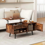 Table basse relevable avec rangement et compartiment caché