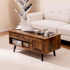 Table basse relevable avec rangement et compartiment caché