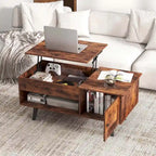 Table basse relevable avec rangement et compartiment caché