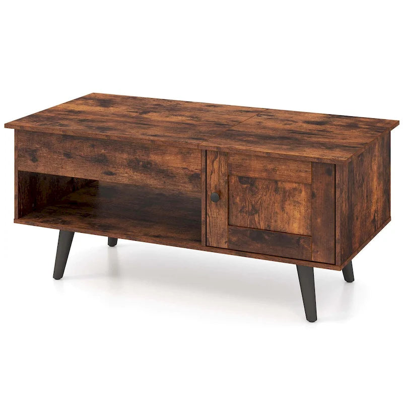 Table basse relevable avec rangement et compartiment caché