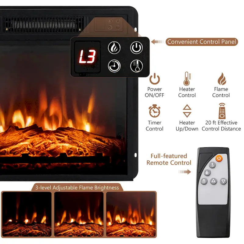 Meuble TV console de 48 po avec foyer intégré