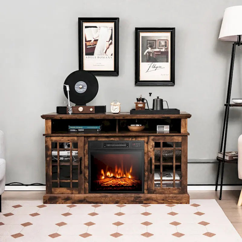 Meuble TV console de 48 po avec foyer intégré