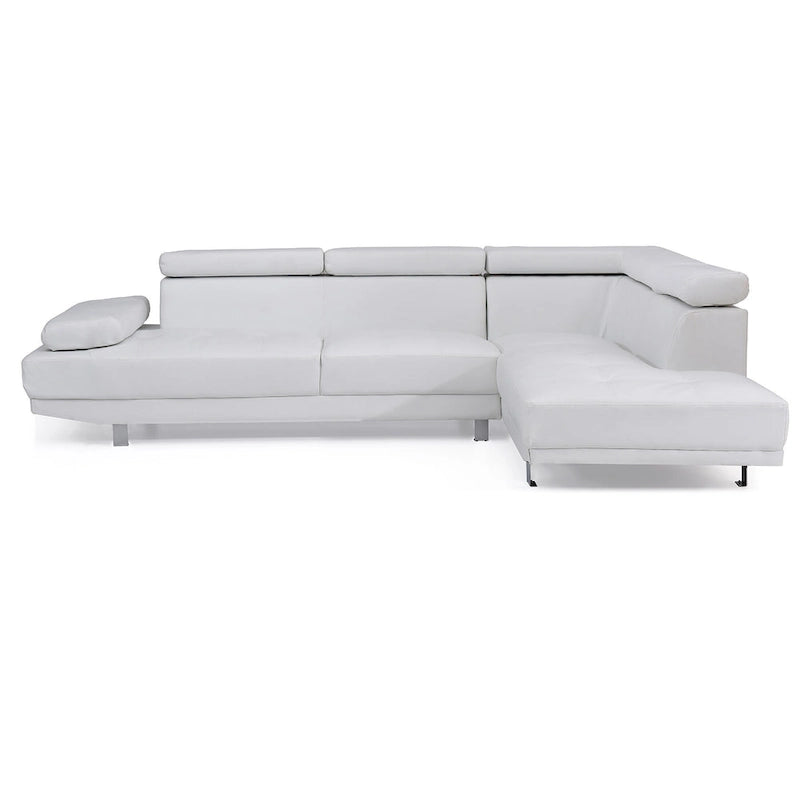 Canapé d'angle modulable en similicuir en forme de L - 109 - Blanc