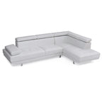Canapé d'angle modulable en similicuir en forme de L - 109 - Blanc