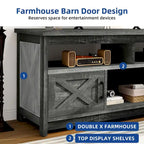 Meuble TV de ferme 59, console multimédia, centre de divertissement avec armoires de rangement et étagères