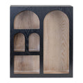 Arched Wooden Wall Shelf - 22 - Black and Brown
