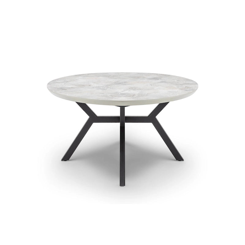 Table à manger ronde extensible 7 pièces et 6 chaises de salle à manger avec pieds en métal
