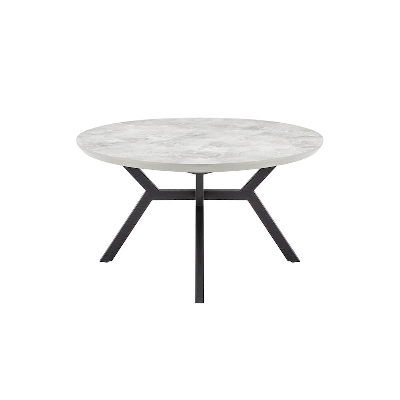 Table à manger ronde extensible 7 pièces et 6 chaises de salle à manger avec pieds en métal