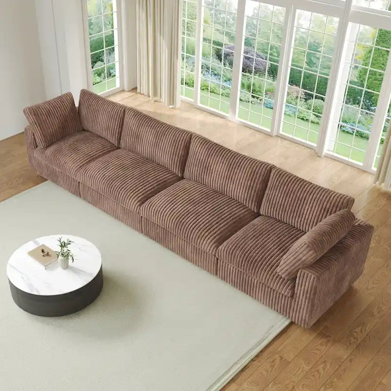 Canapé sectionnel modulaire en peluche douce 157,48 cm, 4 places, rembourré, pour salon