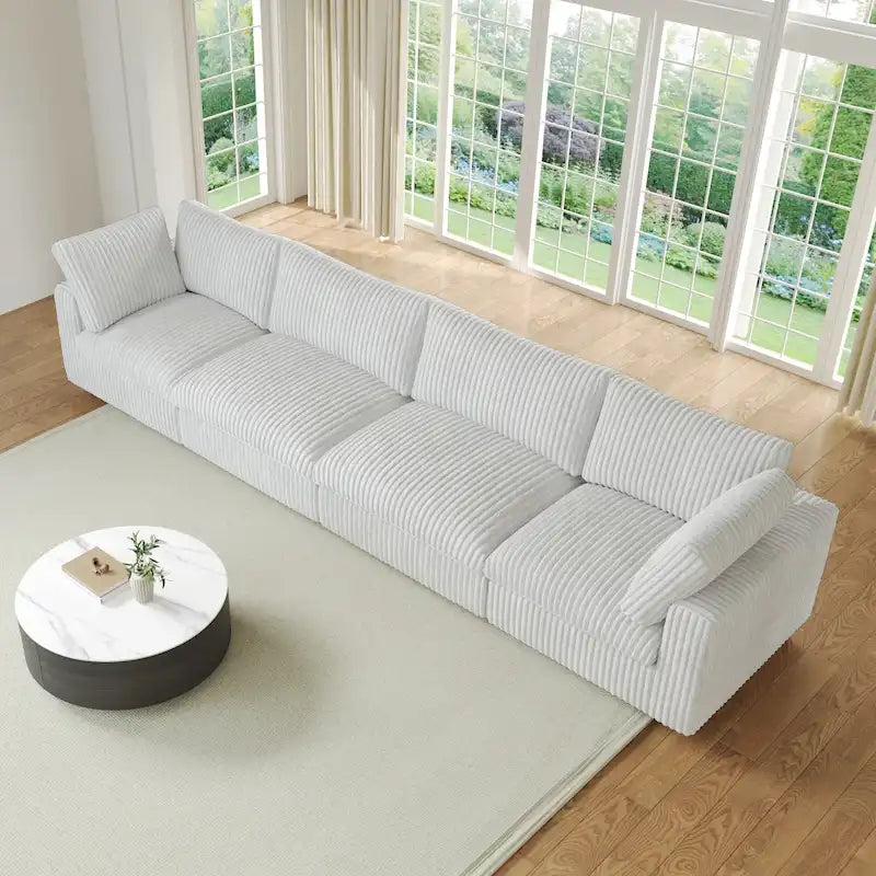 Canapé sectionnel modulaire en peluche douce 157,48 cm, 4 places, rembourré, pour salon