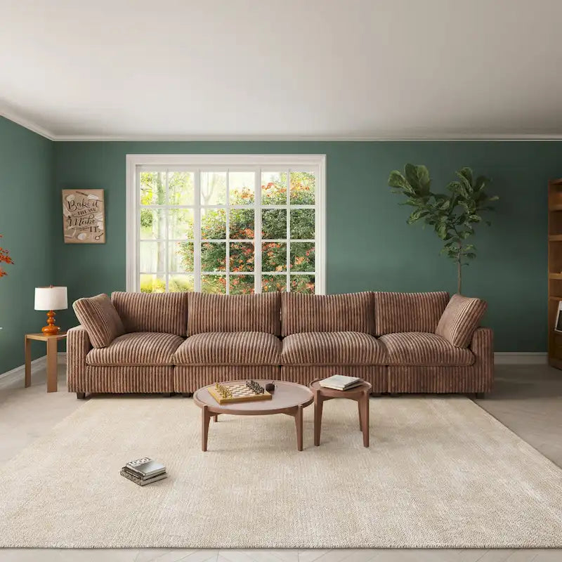 Canapé sectionnel modulaire en peluche douce 157,48 cm, 4 places, rembourré, pour salon
