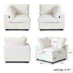 Canapé sectionnel modulaire en peluche douce 157,48 cm, 4 places, rembourré, pour salon