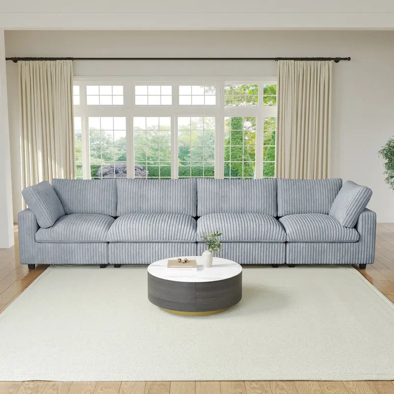 Canapé sectionnel modulaire en peluche douce 157,48 cm, 4 places, rembourré, pour salon