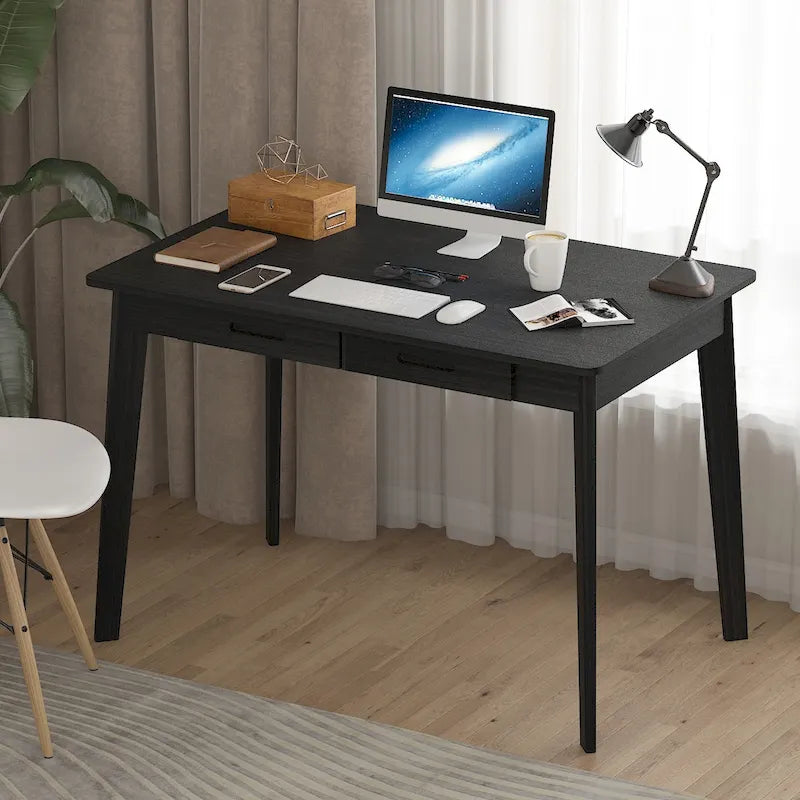 Bureau d'ordinateur en bois de 99,06 cm avec 2 tiroirs - 4 couleurs