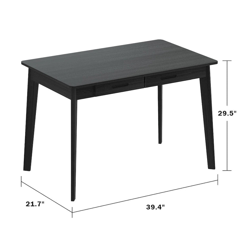 Bureau d'ordinateur en bois de 99,06 cm avec 2 tiroirs - 4 couleurs