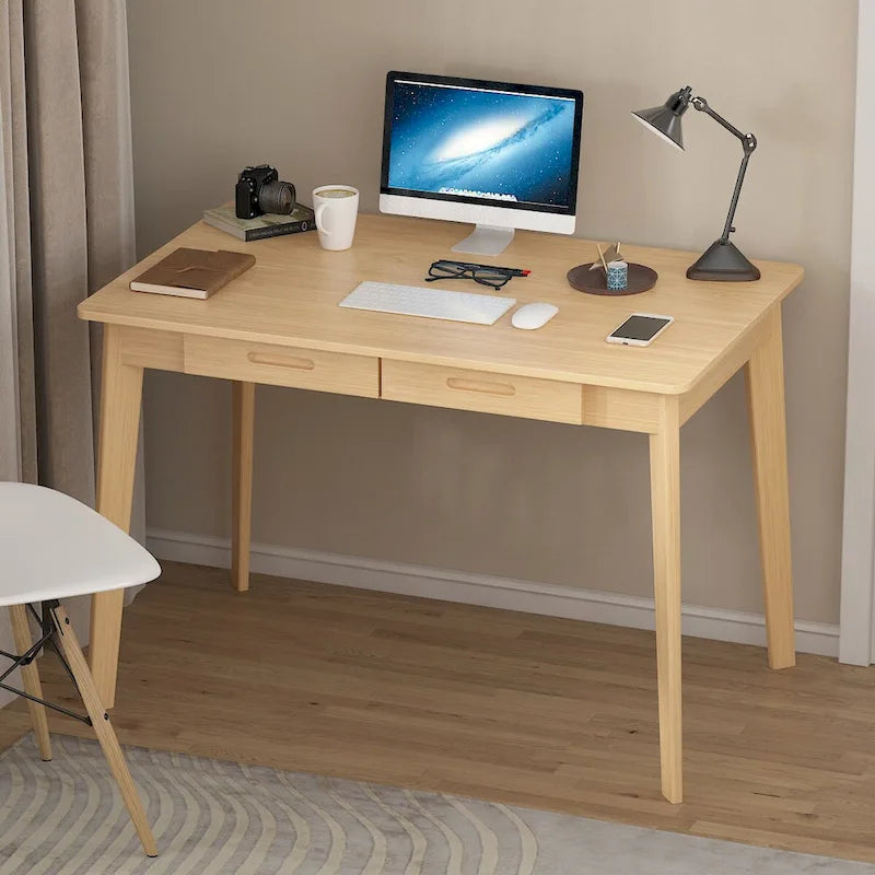 Bureau d'ordinateur en bois de 99,06 cm avec 2 tiroirs - 4 couleurs