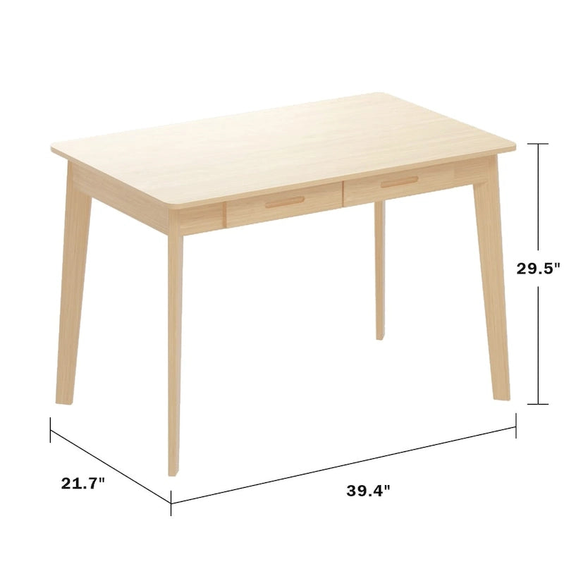 Bureau d'ordinateur en bois de 99,06 cm avec 2 tiroirs - 4 couleurs