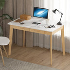 Bureau d'ordinateur en bois de 99,06 cm avec 2 tiroirs - 4 couleurs