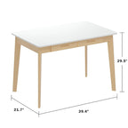Bureau d'ordinateur en bois de 99,06 cm avec 2 tiroirs - 4 couleurs