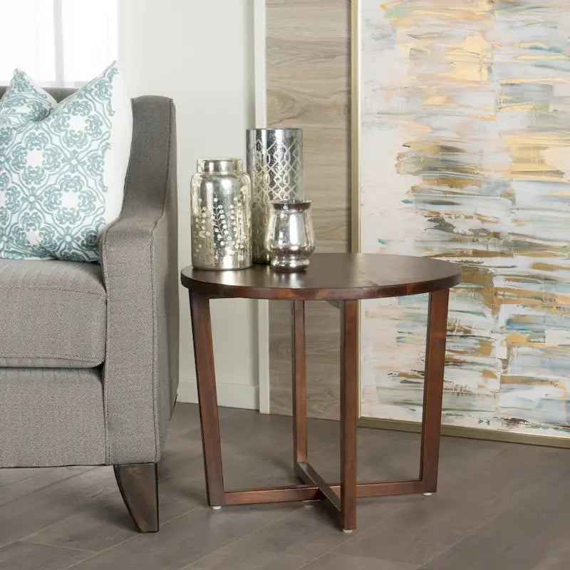 Tansy Round Acacia Wood End Table by 