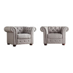 Fauteuil Chesterfield Gdansk à accoudoirs arrondis capitonnés