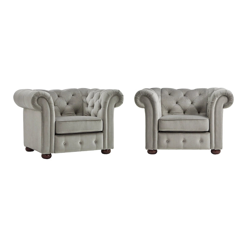 Fauteuil Chesterfield Gdansk à accoudoirs arrondis capitonnés
