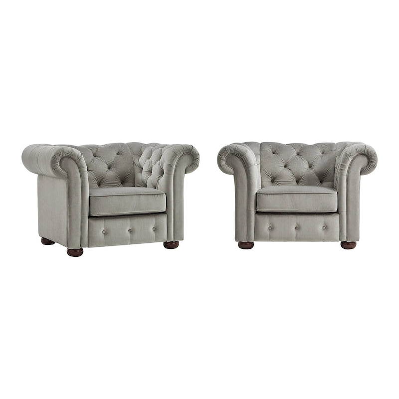 Fauteuil Chesterfield Gdansk à accoudoirs arrondis capitonnés