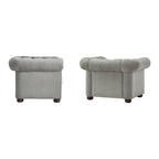 Fauteuil Chesterfield Gdansk à accoudoirs arrondis capitonnés