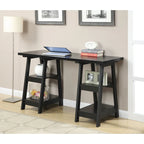 Bureau double tréteau Designs2Go avec étagères