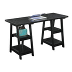 Bureau double tréteau Designs2Go avec étagères