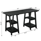 Bureau double tréteau Designs2Go avec étagères