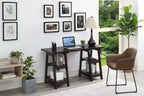 Bureau double tréteau Designs2Go avec étagères
